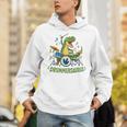 T-Rex Drumming With Drum Kit And Musical Notes Unisex Hoodie T-Rex Drumming With Drum Kit And Musical Notes Unisex Hoodie
