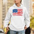 Vintage American Flag Swim Team Swimmer Funny Swimming Gift Unisex Hoodie