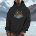 Bigfoot Kayak Paddling Lake Canoe Bigfoot Sasquatch Kayaking Unisex Hoodie