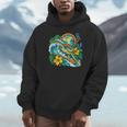 Green Sea Turtle Surfs Past a Canoe Paddle Sleeveless Unisex Hoodie