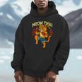 Meow Thai Muay Thai Cat Fighter Pun Dad Joke Unisex Hoodie