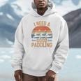 I Need A Good Paddling Retro Sunset Canoe Raglan Baseball Tee Unisex Hoodie