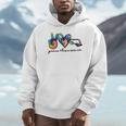 Peace Love Swim Tie Dye Swimmer Swimming Summer Trip Unisex Hoodie