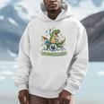 T-Rex Drumming With Drum Kit And Musical Notes Unisex Hoodie T-Rex Drumming With Drum Kit And Musical Notes Unisex Hoodie