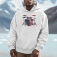 USA Patriotic Drum Kit American Flag Drum Set Unisex Hoodie USA Patriotic Drum Kit American Flag Drum Set Unisex Hoodie