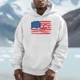 Vintage American Flag Swim Team Swimmer Funny Swimming Gift Unisex Hoodie