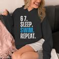 67 Sleep Swim Repeat Swimming Swimmer 67 Meme Unisex Hoodie