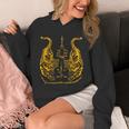 Awesome Orange Double Tiger Muay Thai Sak Yant Unisex Hoodie