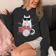 Cat Wearing Sunglasses Playing Drums Drum Kit Musician Unisex Hoodie Cat Wearing Sunglasses Playing Drums Drum Kit Musician Unisex Hoodie