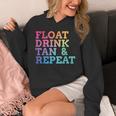 Float Drink Tan Repeat Summer Swimming Beach Pool Vacation Unisex Hoodie