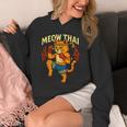 Meow Thai Muay Thai Cat Fighter Pun Dad Joke Unisex Hoodie
