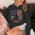 Patriotic Drum Kit Silhouette American Flag Unisex Hoodie