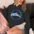 Swimming Dolphin Maori Sun Tribal Waves 2-Sided Unisex Hoodie