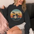 Vintage Drum Kit Silhouette Retro Music Unisex Hoodie Vintage Drum Kit Silhouette Retro Music Unisex Hoodie