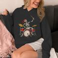 Women's Skeleton Drummer Skull Drum Kit Halloween Unisex Hoodie Women's Skeleton Drummer Skull Drum Kit Halloween Unisex Hoodie