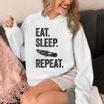 Eat Sleep Canoe Repeat Canoeing Outdoors Raglan Baseball Tee Unisex Hoodie