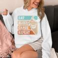 Eat Sleep Canoe Repeat Vintage Canoeing Canoeist Men Boys Raglan Baseball Tee Unisex Hoodie