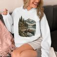 Lakeside Canoe Cabin Escape Scene Unisex Hoodie
