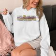 Trendy Canoe Silhouette Colourful Landscape Raglan Baseball Tee Unisex Hoodie
