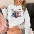 USA Patriotic Drum Kit American Flag Drum Set Unisex Hoodie USA Patriotic Drum Kit American Flag Drum Set Unisex Hoodie