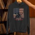 Patriotic Drum Kit Silhouette American Flag Unisex Hoodie