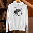 Drum Kit Drummer Band Musical Instrument Rock Music Raglan Baseball Tee Unisex Hoodie