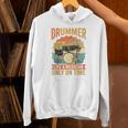 Drummer Like a Musician Only On Time Vintage Sunset Drum Kit Raglan Baseball Tee Unisex Hoodie