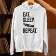 Eat Sleep Canoe Repeat Canoeing Outdoors Raglan Baseball Tee Unisex Hoodie