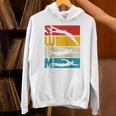 Swim Swimming Vintage Retro Swimmer Raglan Baseball Tee Unisex Hoodie