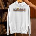 Trendy Canoe Silhouette Colourful Landscape Raglan Baseball Tee Unisex Hoodie