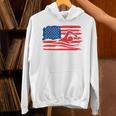 Vintage American Flag Swim Team Swimmer Funny Swimming Gift Unisex Hoodie