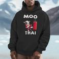 Moo Thai Muay Thai Thai Boxing For Kids Muay Thai Cow Men Hoodie