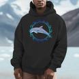 Swimming Dolphin Maori Sun Tribal Waves 2-Sided Men Hoodie