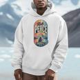 Find Peace Paddle On Canoe Mountain Sunset Men Hoodie