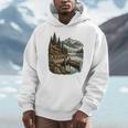 Lakeside Canoe Cabin Escape Scene Men Hoodie Lakeside Canoe Cabin Escape Scene Men Hoodie