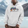 Peace Love Swim Tie Dye Swimmer Swimming Summer Trip Men Hoodie