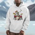 Skeleton Drummer Skull Drum Kit Halloween Raglan Baseball Tee Men Hoodie