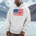 Vintage American Flag Swim Team Swimmer Funny Swimming Gift Men Hoodie