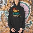 Eat Sleep Swim Repeat Pool Swimmer Water Polo Swimming Men Hoodie