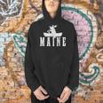Maine Canoe Kayak Moose USA America Souvenir Men Hoodie