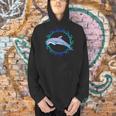 Swimming Dolphin Maori Sun Tribal Waves 2-Sided Men Hoodie