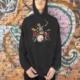 Women's Skeleton Drummer Skull Drum Kit Halloween Men Hoodie Women's Skeleton Drummer Skull Drum Kit Halloween Men Hoodie