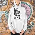 Eat Sleep Canoe Repeat Canoeing Outdoors Raglan Baseball Tee Men Hoodie