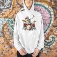 Skeleton Drummer Skull Drum Kit Halloween Raglan Baseball Tee Men Hoodie