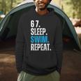 67 Sleep Swim Repeat Swimming Swimmer 67 Meme Men Hoodie