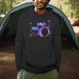 Cool Drum Kit Percussion Vintage Retro Drummer Costume Men Hoodie Cool Drum Kit Percussion Vintage Retro Drummer Costume Men Hoodie
