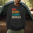 Eat Sleep Swim Repeat Pool Swimmer Water Polo Swimming Men Hoodie
