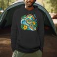 Green Sea Turtle Surfs Past a Canoe Paddle Sleeveless Men Hoodie Green Sea Turtle Surfs Past a Canoe Paddle Sleeveless Men Hoodie