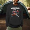 Muay Thai Cat Meow Thai Boxing Martial Art Kids Men Hoodie