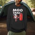 Muay Thai Moo Thai Thai Boxing For Youth Muay Thai Cow Men Hoodie